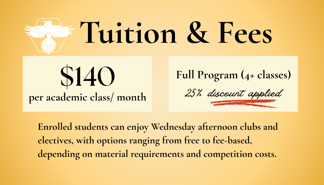 Pricing for the 2026-2027 school year